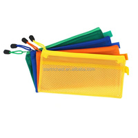 Startrichest plastique B5 A5 taille PVC mallette d'affaires fermeture éclair dossiers de fichiers école fournitures de bureau maille Document sac