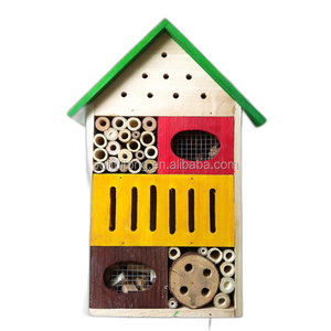 Kleines hölzernes Insekten hotel Umwelt freundlicher Bienen-und Schmetterlings haus träger für Haustiere und Kleintiere - Product Image 2