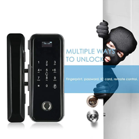 Serrure de porte en verre intelligente Glomarket pour bureau, avec empreinte digitale, carte, mot de passe, déverrouillage à distance, Tuya WiFi
