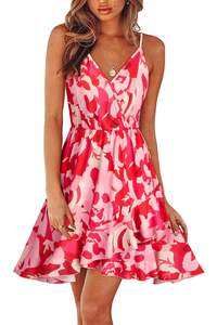 Femmes 2024 été <span class=keywords><strong>robe</strong></span> à fleurs avec col en v réglable mince bandoulière <span class=keywords><strong>longue</strong></span> fluide jupe portefeuille décontracté Sexy plage tenue - Product Image 2