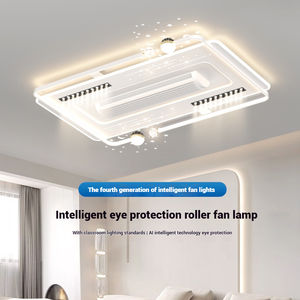 现代六速可调发光二极管吊扇灯<span class=keywords><strong>3</strong></span>色遥控无叶60W客厅新品 - Product Image 1