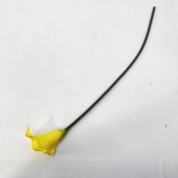 Fleur de calla artificielle en PU au toucher réel, calla artificielle à tige unique avec feuilles, pour bouquet de mariée, décoration de la maison