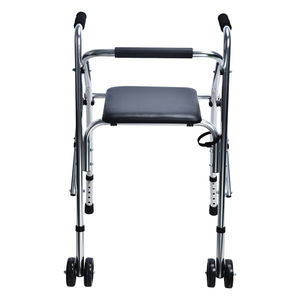 Four-Wheeled Walking Aid Aluminum Alloy <b>Foldable</b> With Seat For Elderly And Disabled People - Product Image 3
