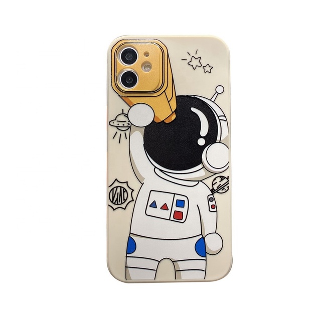 WOWCASE Custom Astronaut Cartoon Printed Silicone Phone case Back Cover for iPhone 7 8 Plus X XR XS 11 12 13 14 Pro Max