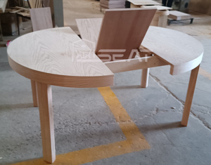 Thiết kế nóng bán hình bầu dục phòng ăn đồ nội thất cao su gỗ MDF Veneer mở rộng bàn ăn - Product Image 5