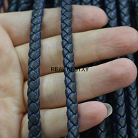 2025 yeni yaklaşık: 6*4mm donanma siyah mikrofiber geniş düz örgülü deri halat siyah dize kordon için DIY bilezik takı zanaat yapmak