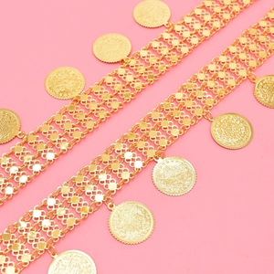 Vintage Gold Coin Tassel Metal Belly Belt Rhinestone Água Drop Cintura Cadeia para Mulheres Meninas Dança Partido Jóias Decoração - Product Image 4