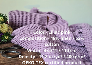 <span class=keywords><strong>Tissu</strong></span> en coton et <span class=keywords><strong>lin</strong></span> lavé à motif gaufré, violet clair et rose, doux, absorbant, de poids moyen, pour serviette, peignoir, couverture de bébé - Product Image 2