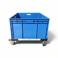 Conteneur rectangulaire long Euronorm, boîte de transport en plastique empilable, caisse de transport en plastique standard européenne avec poignée