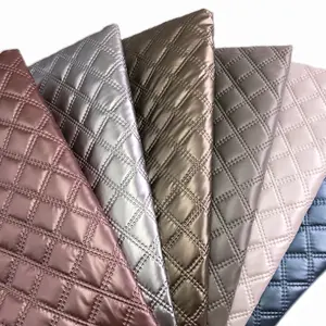 FA-862 Ultrasonic embossing waterproof embroidery 2X2 diamond 2 lines quilted fabric for costume bags shoes