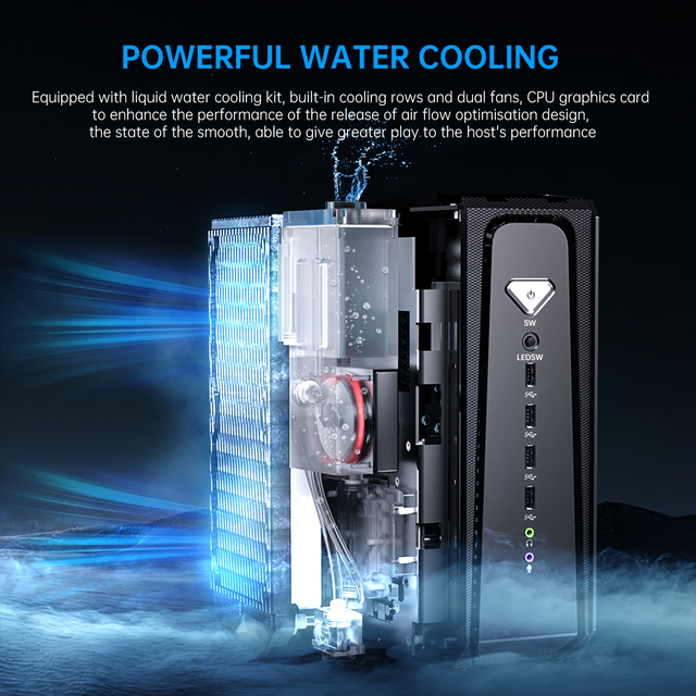 Msecore Liquid Cooled Gaming Mini PC I7-12700F RTX 4060 Ti 8G AI PC for Stable Diffusion 4K Video Editing Workstation