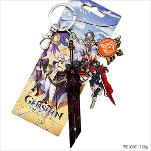 29 Designs Japan Video Game <span class=keywords><strong>Genshin</strong></span> <span class=keywords><strong>Impact</strong></span> <span class=keywords><strong>Porte</strong></span>-clés en métal en forme d'épée, pendentif Tombeau du Loup, <span class=keywords><strong>porte</strong></span>-clés Anime - Product Image 2