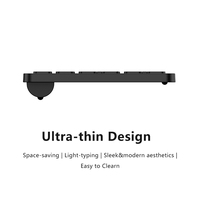 Clavier et souris sans fil 2,4 G ultra-minces pleine taille USB 104 touches, clavier numérique à axe ciseaux, touches multimédias, 1600 DPI