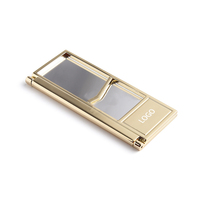 Miroir de beauté miniature pliable rectangulaire doré ajouré moderne du Guangdong avec sac d'emballage