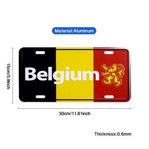 Plaques d'immatriculation de voiture décoratives en aluminium métallique souvenir de <span class=keywords><strong>Belgique</strong></span> avec logo personnalisé en relief, technique de moulage sous pression, <span class=keywords><strong>plaque</strong></span> nominative <span class=keywords><strong>personnalisée</strong></span> - Product Image 3