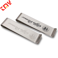 Pince à billets en métal en acier inoxydable argenté vierge personnalisée pour portefeuille