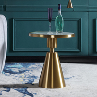 Mobilier d'appartement Table d'appoint moderne en acier inoxydable Table d'appoint ronde à dessus brillant Nordic