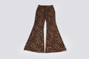 Pantalon long évasé à taille basse imprimé léopard, avec lien élastique, coupe drapée, style sauvage, décontracté, unique et tendance - Product Image 6