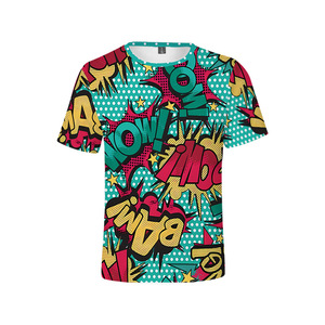 T-shirt à manches courtes pour homme, imprimé graffiti urbain 3D, coupe classique, respirant, en polyester tricoté, tendance estivale - Product Image 4