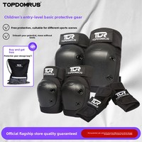 Ensemble de protection TDR en six pièces pour enfants de 3 à 12 ans, protection de base pour le skateboard et le roller, orange coucher de soleil nuageux