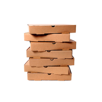 13X13 Takeaway Pengiriman Coklat Kemasan Katering Murah 1 Warna Cetak Tanah Liat Ukuran Raja Karton Bergelombang Bulat Penjualan Kotak Pizza