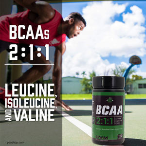 חומצות אמינו בעלות שרשרת מפוצלת (<span class=keywords><strong>BCAA</strong></span>) ביחס 2:1:1, כמוסות טבעיות, 120 כמוסות/בקבוק, תוסף תזונה לספורטאים - Product Image 3