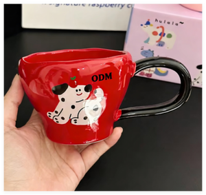 Tazza in Ceramica Stile Coreano con Animali Cartoon, Manico a Orecchie Grandi, per Caffè, Latte e Porridge, Regalo per la Colazione - Product Image 1