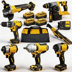Kit de Herramientas Eléctricas de 20V, 7 Piezas, Llave de Impacto, Amoladora, Martillo, Herramientas Eléctricas con 4 Baterías de Iones de Litio de 5Ah y Cargador - Product Image 1