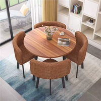 Ensemble de table et 4 chaises GEDO au design moderne et élégant en MDF carré, tables et chaises de restaurant