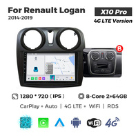 MEKEDE X10 X20 X30 X40 UIS7865 8+128G QLED AKM DSP CarPlay sans fil Android Auto pour Renault Logan 2014-2019