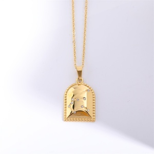 Collar de Cadena con Dijes de Zirconia y Acero Inoxidable Chapado en Oro para Mujer, Estilo Casual y Deportivo, Ideal para Regalo, Fiesta o Aniversario - Product Image 5