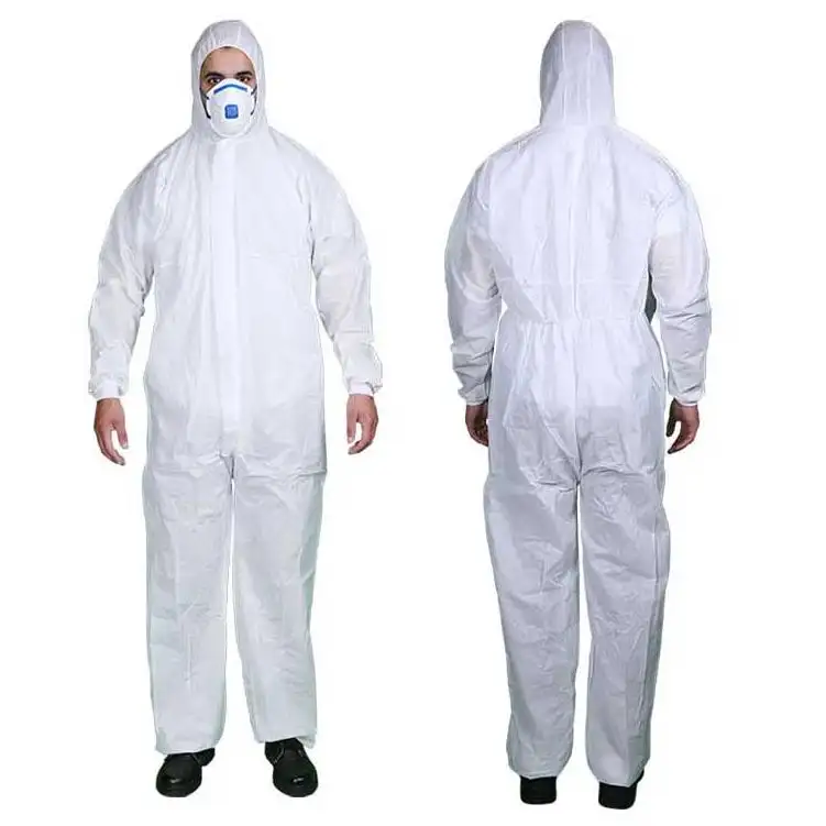 रासायनिक संरक्षण समग्र डिस्पोजेबल प्रकार 5/6 एसएमएस पीपीई सूट