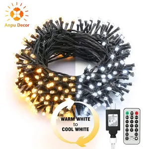 ANPU Dual Color Christmas Lights 65.67ft 200 LED 11-Function Cool White & Warm White Tree Lights Dimmable 24V Safe Adapter Color