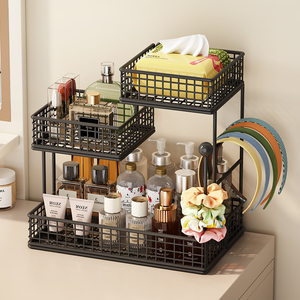 Estante de almacenamiento de cosméticos de 4 niveles, estante de hierro blanco para maquillaje, cuidado de la piel, organizador de tocador de baño - Product Image 4