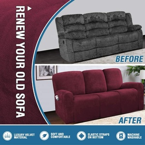 Luxury Velvet 3 Seater Recliner <strong>Cover</strong> Furniture <strong>Covers</strong> Recliner <strong>Sofa</strong> <strong>Cover</strong> Set <strong>for</strong> Recliner Seat - Product Image 5