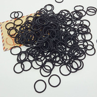 100 unids/pack No caucho metal elásticos del pelo lazos de pelo de cola de caballo de bandas de pelo a granel