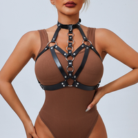 Harnais grande taille en cuir punk ceintures harnais pour femmes mode rave corps harnais