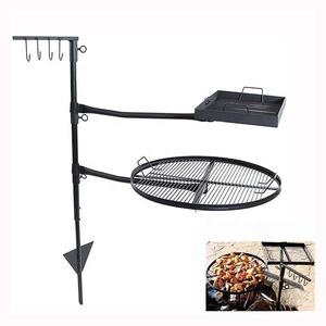 Parrilla giratoria de fuego para cocina, parrilla giratoria de doble rejilla con soporte de estaca para el suelo para cocinar con llama abierta - Product Image 1