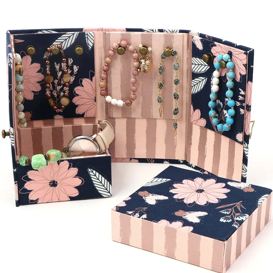 Colorful Pattern Luxury Birthday Custom Gift Box Pure Handmade Fabric Gift Box Packing