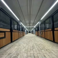Box de manège préfabriquées en métal pour chevaux, écuries extérieures pour l'équitation, boxes à vendre avec mangeoire à foin et clôture