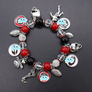 Venta caliente Unisex elástico con cuentas deporte pulsera Unisex moda encanto joyerí<span class=keywords><strong>a</strong></span> para fútbol baloncesto equipos - Product Image 6