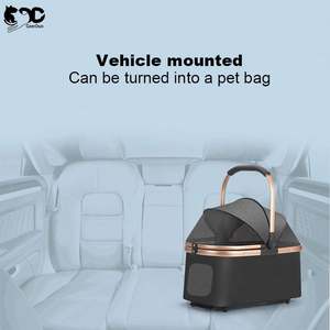 Échantillon gratuit, chariot pour animaux de compagnie pliable à une main, respirant et visible, transporteur de chien pour chat et chien, promenade en plein air, voyage - Product Image 4