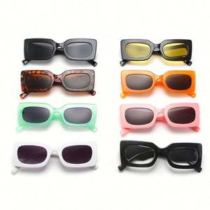 Lunettes de soleil rectangulaires colorées rétro pour femme, logo personnalisé, mode, grandes lunettes carrées punk pour femmes - Product Image 4