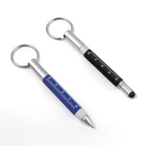 Promotional Cheapest Aluminum Metal 6In1 <b>Multi</b> Function Ballpoint Stylus <b>Pen</b> Screwdriver Keychain Ruler - Product Image 3