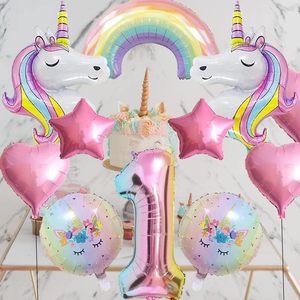 Ensemble de ballons en feuille d'or licorne, ballons en feuille d'or en forme d'étoile et de cœur, décorations de fête pour les filles, anniversaire, fête de naissance, fournitures de fête - Product Image 4