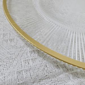 13 "Gouden Rand Geribbelde Doorzichtige Oplader Voor Plaat Plastic Trouwtafel Decoratief Onder Platen Acryl Serviceborden - Product Image 4