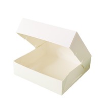 Boîte en carton ondulé avec poignée personnalisée, boîte à pizza avec impression couleur, boîte d'emballage promotionnelle pour cadeaux