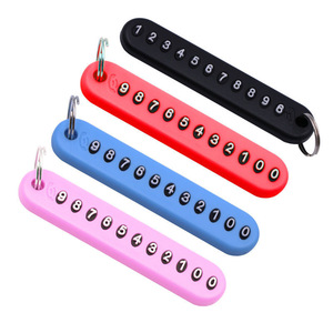 Porte-clés de voiture anti-<span class=keywords><strong>perte</strong></span> avec plaque de numéro de téléphone personnalisée, cadeau pour hommes, femmes, conducteurs, accessoire de voyage - Product Image 3