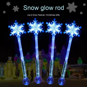 프로모션 LED 장난감 라이트 업 스틱 매직 눈송이 글로우 스틱 크리스마스 새해 파티 장식을위한 3 깜박임 기능 - Product Image 3