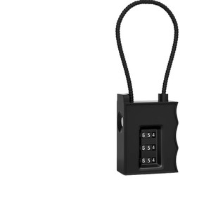 Candado de combinación Zhan Han M-03 negro de 3 dígitos para equipaje, candado de seguridad para viajes con cable - Product Image 3